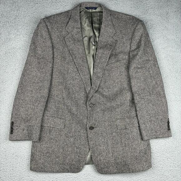 Other - Vintage Burberrys Wool Tweed Blazer Sport Coat Men’s Gray Jacket 44R Old Money
